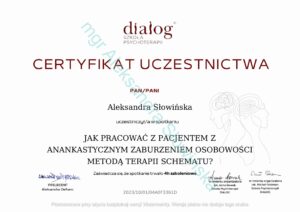 12 pacjent anankastyczny terapia schematow