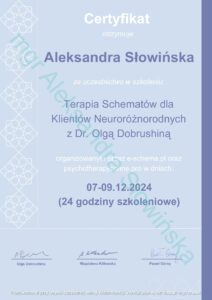 19 Szkolenie Terapia schematów neurorożnorodnych