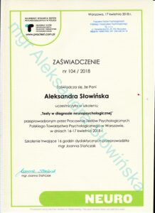 33 testy w diagnozie neuropsychologicznej