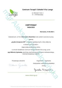 34 warsztaty ja jako psychoterapeuta cbt