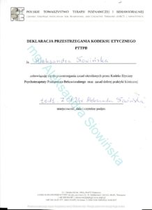 36 Deklaracja przestrzegnia kodeksu PTTPB